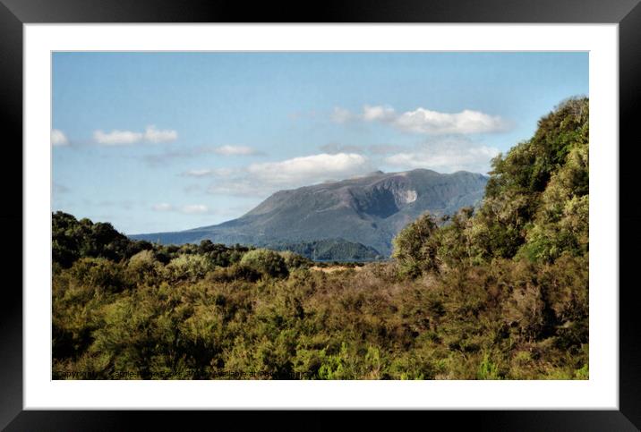 Mt, Tarawera New Zealand Framed Mounted Print by Carole-Anne Fooks
