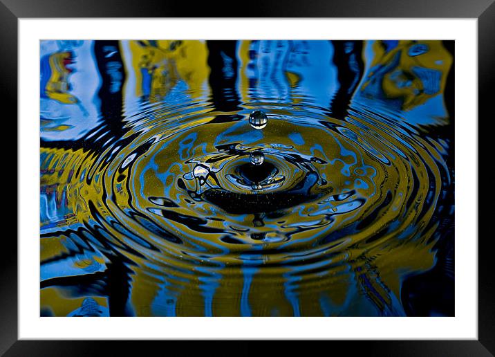 Colourful Droplet Framed Mounted Print by Chris Andrew