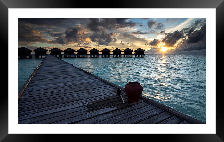Sunset Maldives Framed Mounted Print by Dave Wragg