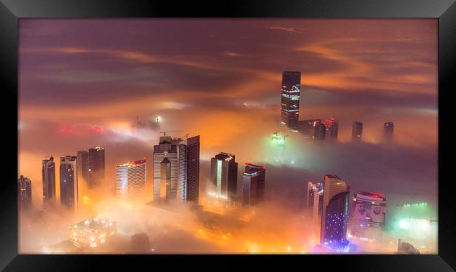 Misty City Framed Print by Dave Wragg