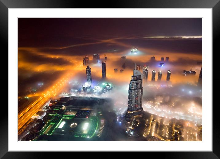 Sheikh Zayed road Framed Mounted Print by Dave Wragg