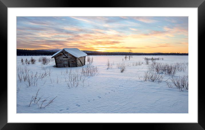Sunset barn Framed Mounted Print by Dave Wragg
