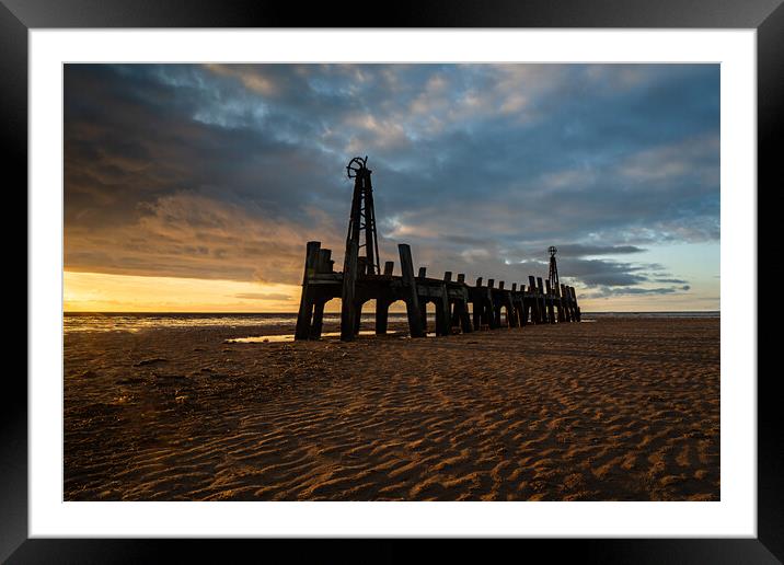 Lytham Old Pier Jetty Framed Mounted Print by Pam Sargeant