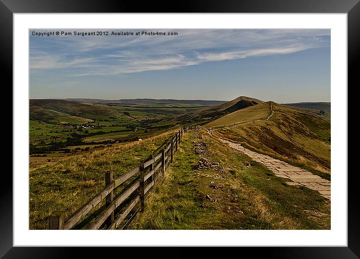 Great Ridge, Castleton Framed Mounted Print by Pam Sargeant