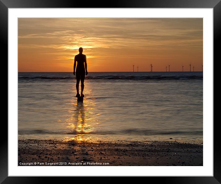 Another Place, Crosby Beach Framed Mounted Print by Pam Sargeant