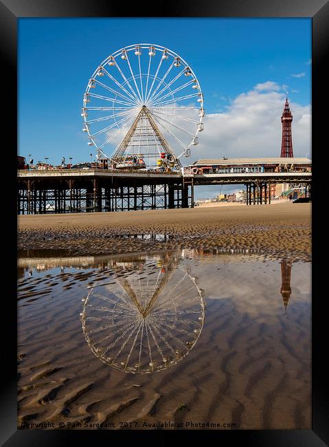 Reflecting Blackpool Framed Print by Pam Sargeant