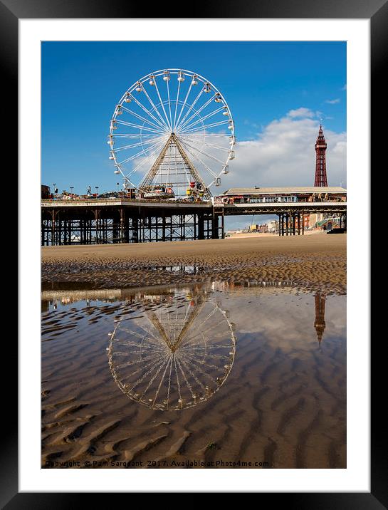 Reflecting Blackpool Framed Mounted Print by Pam Sargeant