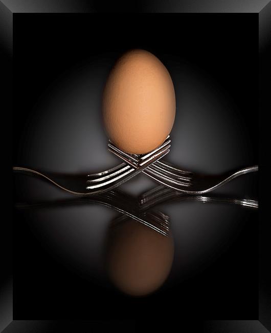 Balance - Egg on Forks Framed Print by Pam Sargeant