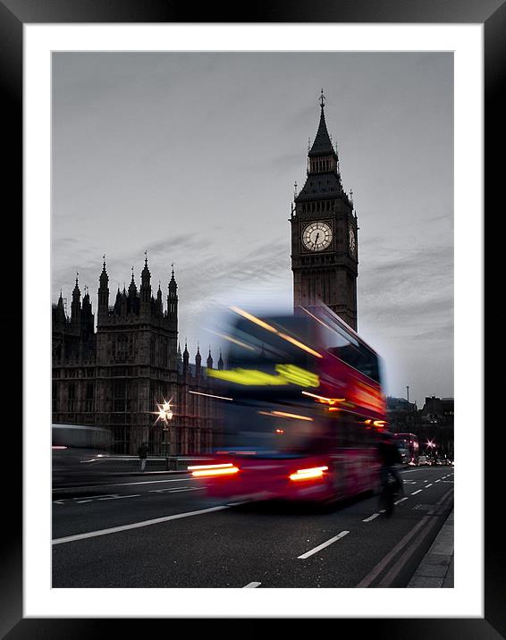London Bus Framed Mounted Print by Andrew Holland