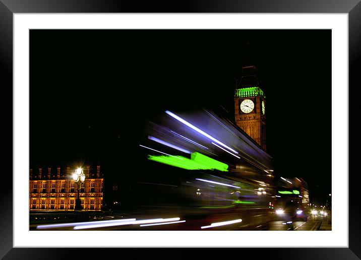 NIght Bus Framed Mounted Print by Andrew Holland