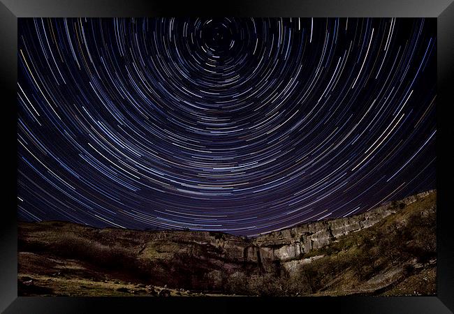  Malham Cove Star Trails Framed Print by Andrew Holland