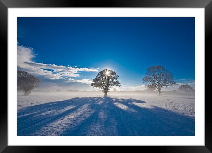 Snow shadows Framed Mounted Print by Marc Melander