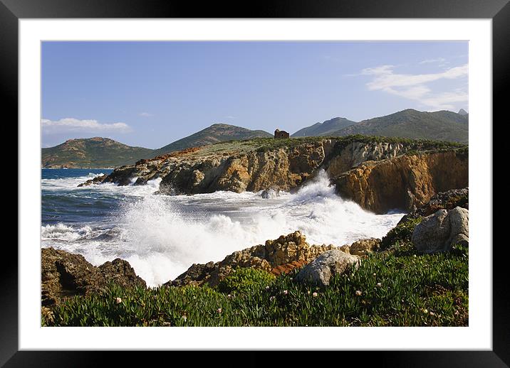 Windy day in Galéria, Corsica Framed Mounted Print by Michelle PREVOT