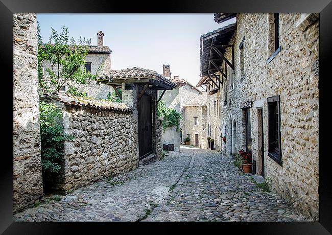 A street in Perouges Framed Print by Michelle PREVOT