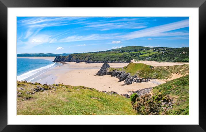 Three Cliffs Bay  -   Wales  Framed Mounted Print by Michelle PREVOT