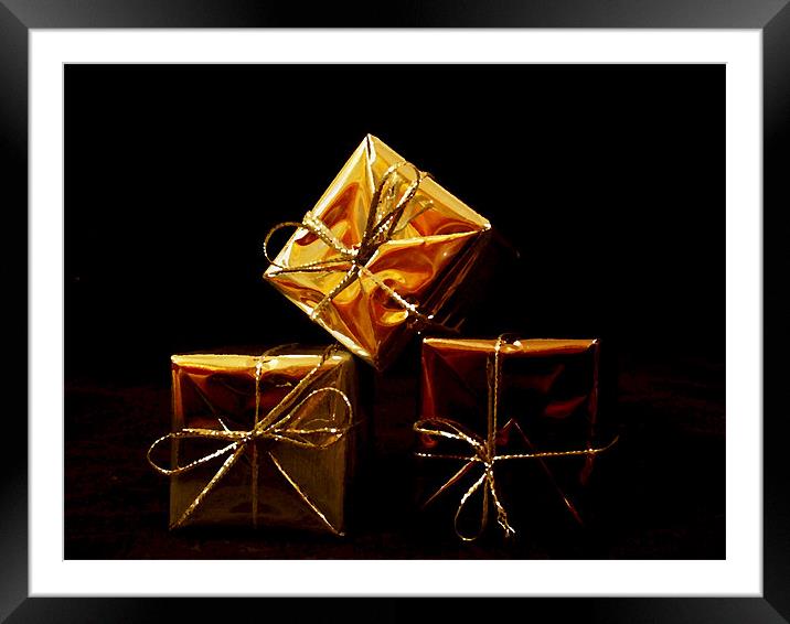 Golden Presents Framed Mounted Print by Bristol Canvas by Matt Sibtho