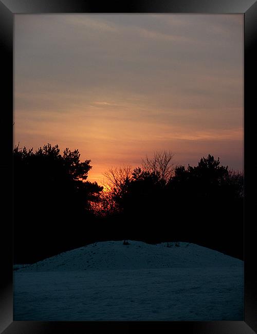 Winter Sunset Framed Print by Bristol Canvas by Matt Sibtho