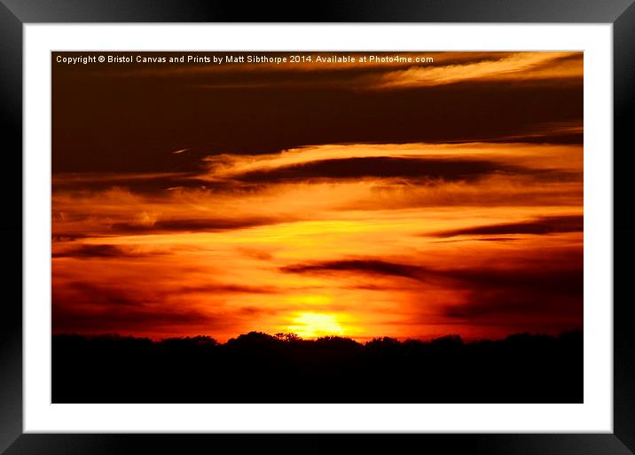  Summer Sunset Framed Mounted Print by Bristol Canvas by Matt Sibtho