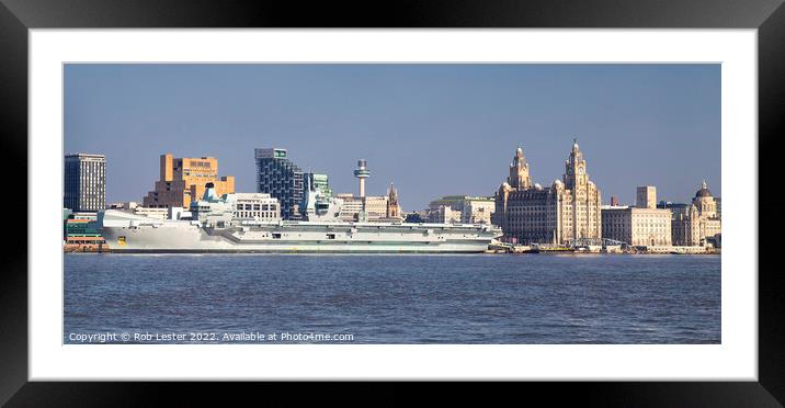 Carrier R08 HMS Queen Elizabeth II. Liverpool 2022 Framed Mounted Print by Rob Lester