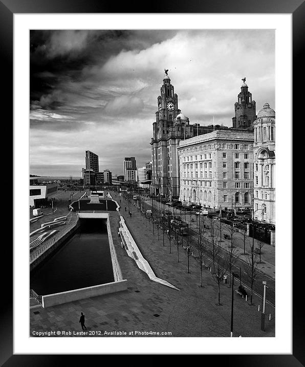 Liverpool Pier Head Framed Mounted Print by Rob Lester