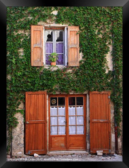 A Cottage in Provence Framed Print by Rob Lester