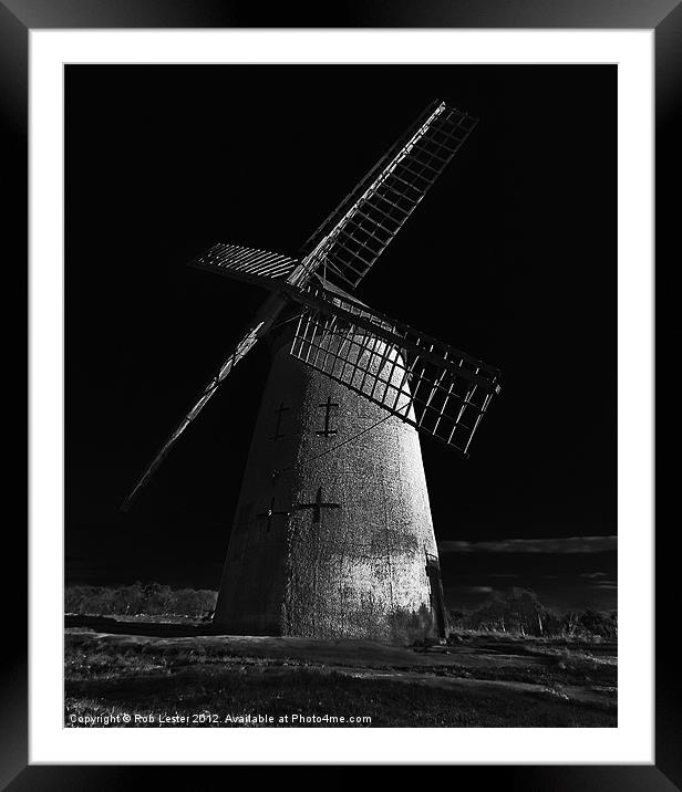 Mill Met by Moonlight Framed Mounted Print by Rob Lester
