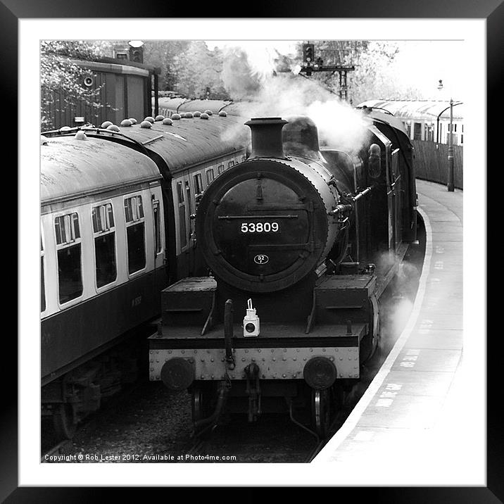 53809 steams into Pickering Framed Mounted Print by Rob Lester