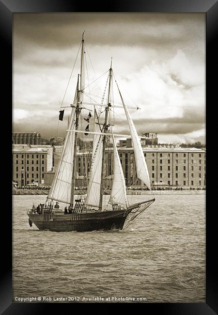 Tall ship in Liverpool Framed Print by Rob Lester