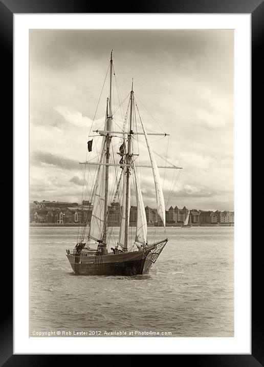 Tall ship on the Mersey Framed Mounted Print by Rob Lester