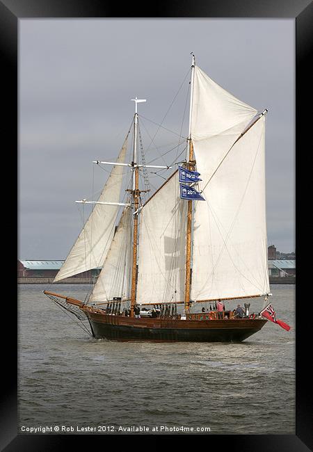 Tall ship on the Mersey Framed Print by Rob Lester