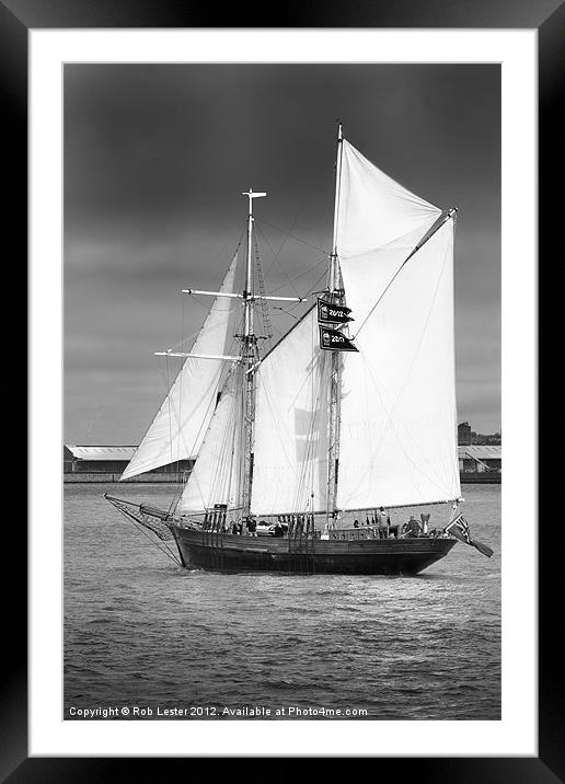 Tall ship on the Mersey Framed Mounted Print by Rob Lester
