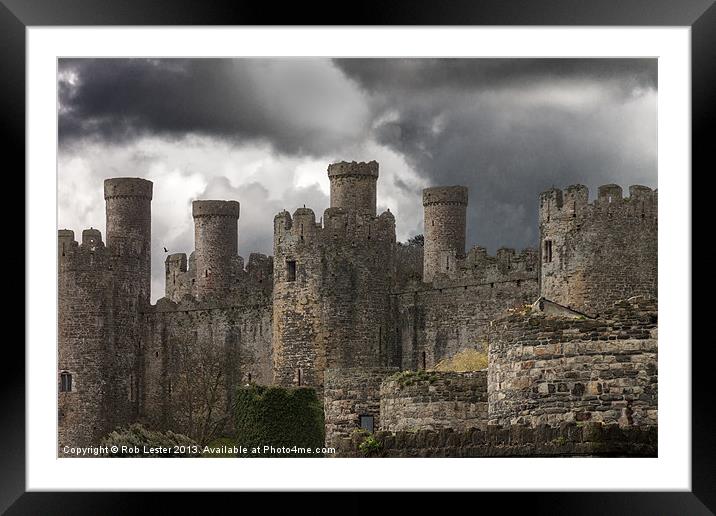 Conwy castle,Conway castle Framed Mounted Print by Rob Lester