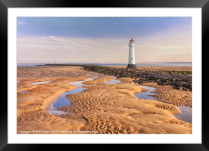 Perch Rock Lighthouse Framed Mounted Print by Rob Lester