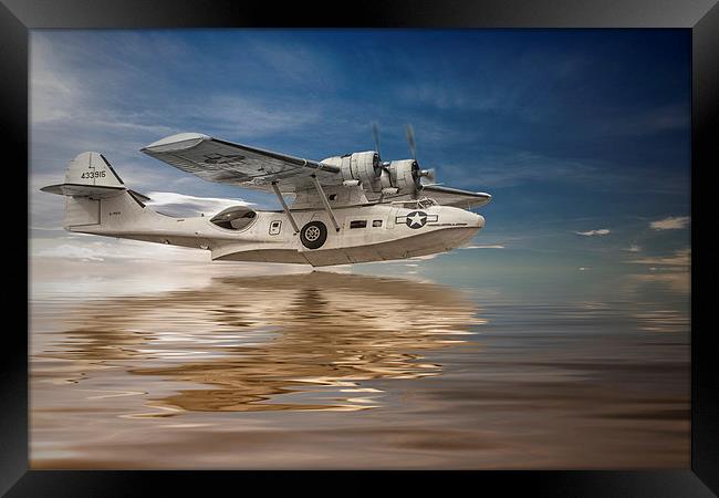  PBY Catalina, Low pass Framed Print by Rob Lester