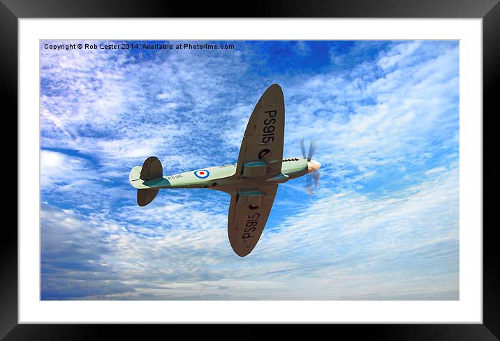  The Last Spitfire Framed Mounted Print by Rob Lester