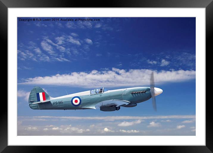   The Last Spitfire Framed Mounted Print by Rob Lester