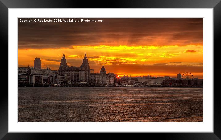  Liverpool sunrise Framed Mounted Print by Rob Lester
