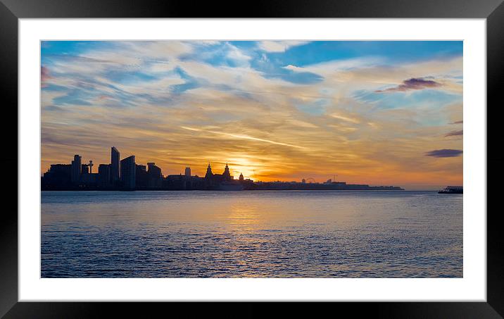 Liverpool skyline sunrise Framed Mounted Print by Rob Lester