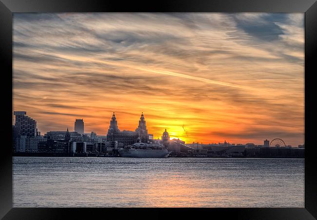 Liverpool Sunburst Framed Print by Rob Lester