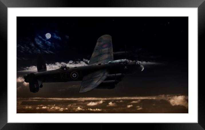 "The Straggler".  Avro Lancaster Framed Mounted Print by Rob Lester