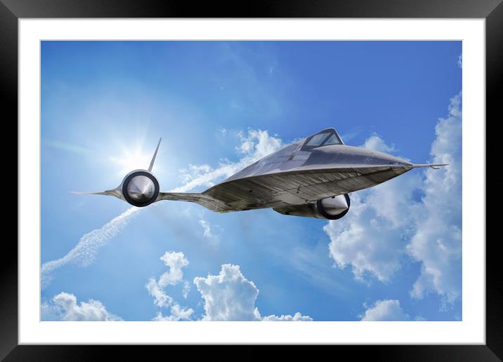 SR71 Blackbird, In the Heavens. Framed Mounted Print by Rob Lester