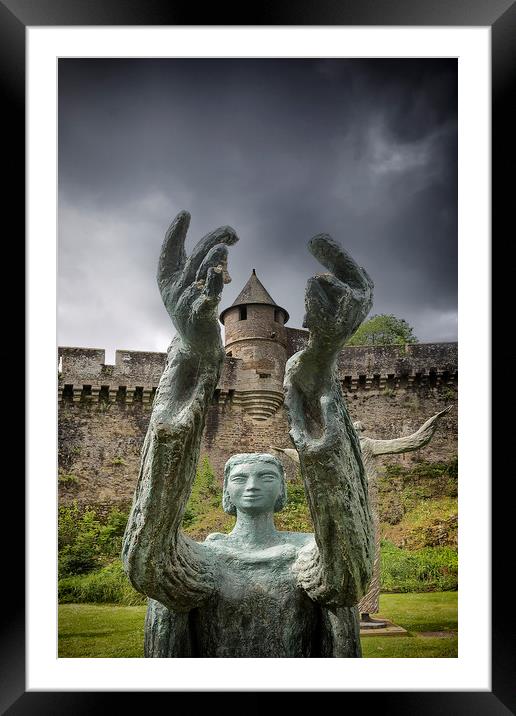 Statue for Peace, Fougeres Framed Mounted Print by Rob Lester