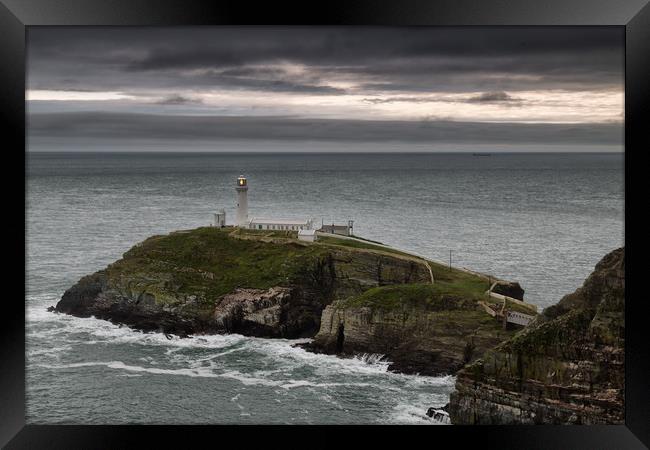 South  Stack Lighthouse Framed Print by Rob Lester