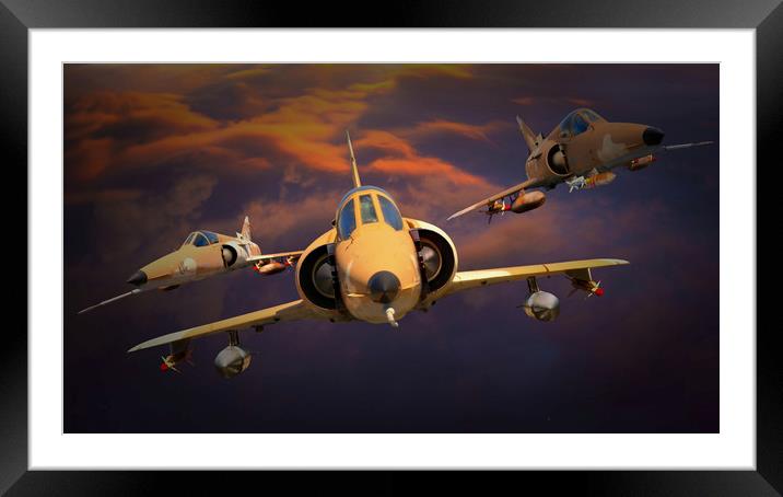 KFIR C-2 fighters  soar Framed Mounted Print by Rob Lester