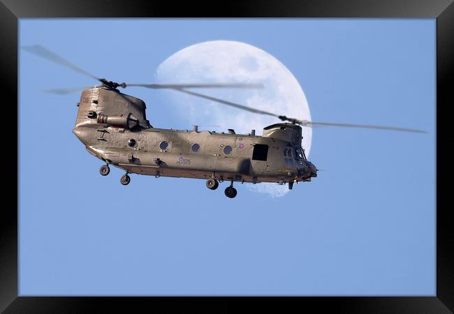 CH47 Chinook Daymoon  Framed Print by Rob Lester