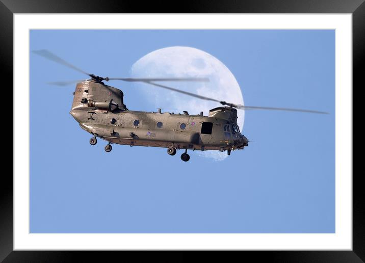 CH47 Chinook Daymoon  Framed Mounted Print by Rob Lester