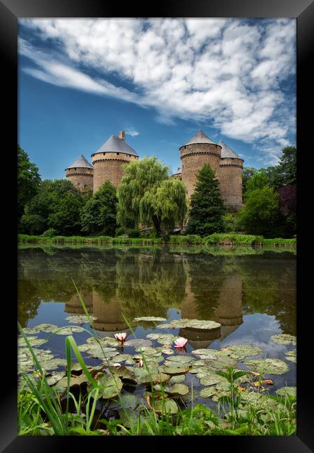 Medieval Chateau on a Reflective Lake Framed Print by Rob Lester
