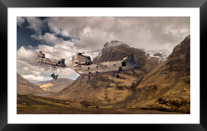 Chinooks mountain sortie  Framed Mounted Print by Rob Lester