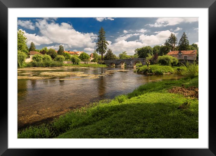 Bourdeilles on the R.Dronne  in the Dordogne  Framed Mounted Print by Rob Lester