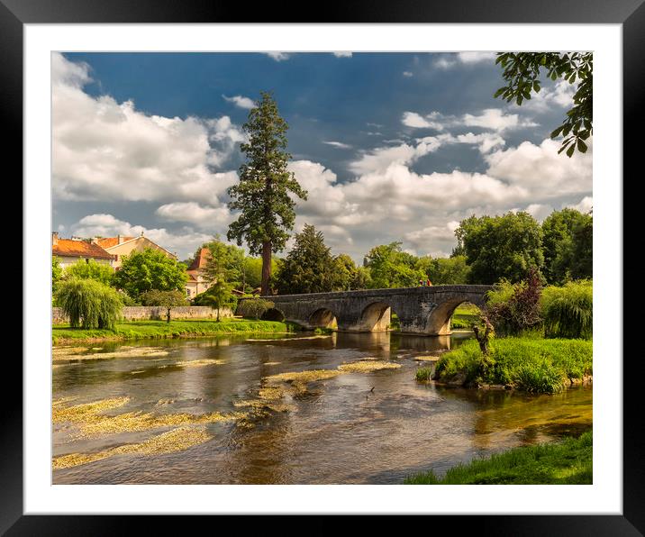 A bridge in the Dordogne, Boudeilles  Framed Mounted Print by Rob Lester
